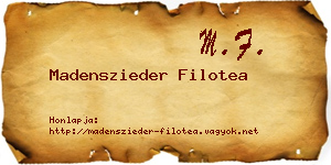 Madenszieder Filotea névjegykártya